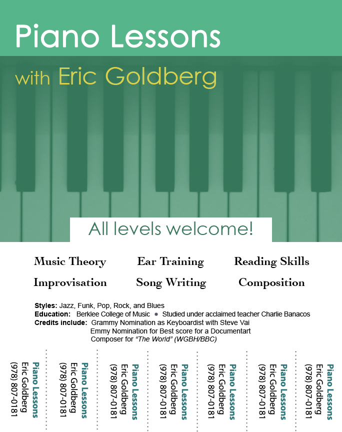 Too Many Designs: Green Piano Lesson Flyers