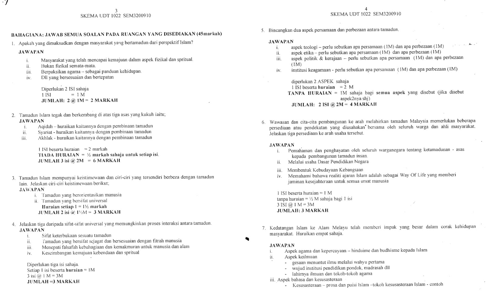 CONTOH SOALAN DAN SKEMA SOALAN SUBJEK TITAS TAHUN 2009 