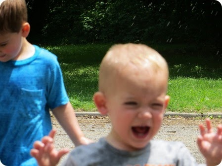 Twin's first NYC Water Sprinkler Experience