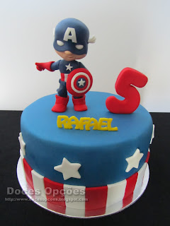 bolo aniversário capitao america doces opções