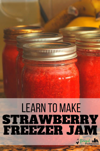 Learn how to make strawberry freezer jam with this simple recipe and step by step instructions.