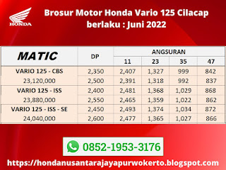 Brosur Motor Honda Vario 125 Cilacap Juni 2022