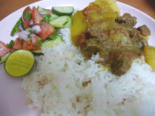 beef curry with green papaya/green papaya curry