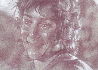  Elijah Wood as Frodo(Pencil study) ACEO Sketch Card by Jeff Lafferty