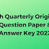 12th Quarterly Exam Original Question Paper and Answer Key 2022 