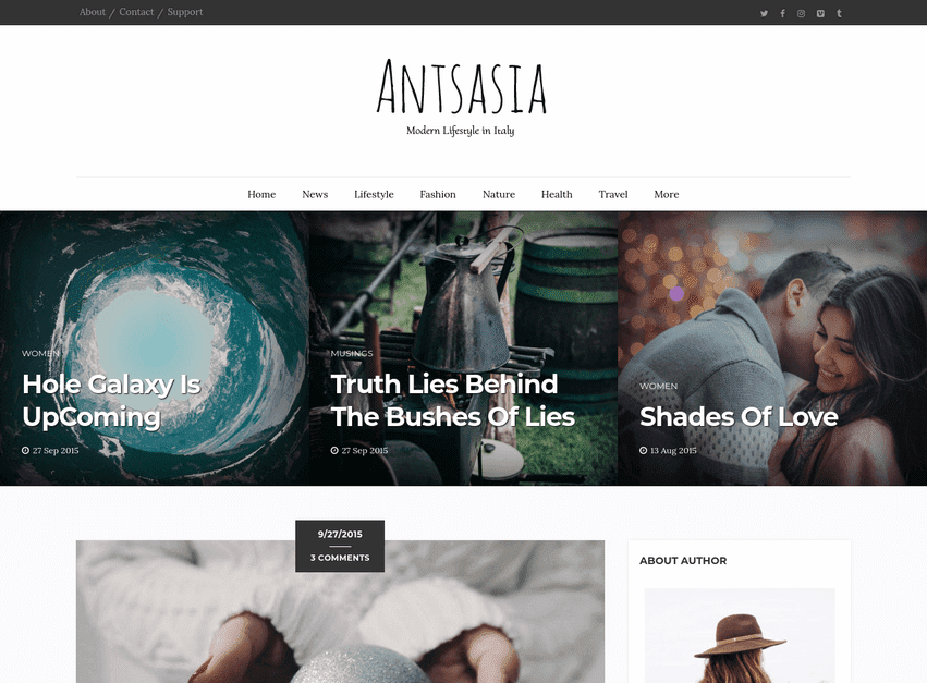 Antsasia Clean Blogger Template