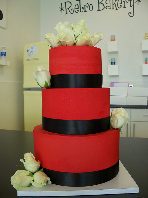 Red and Black Wedding Cakes