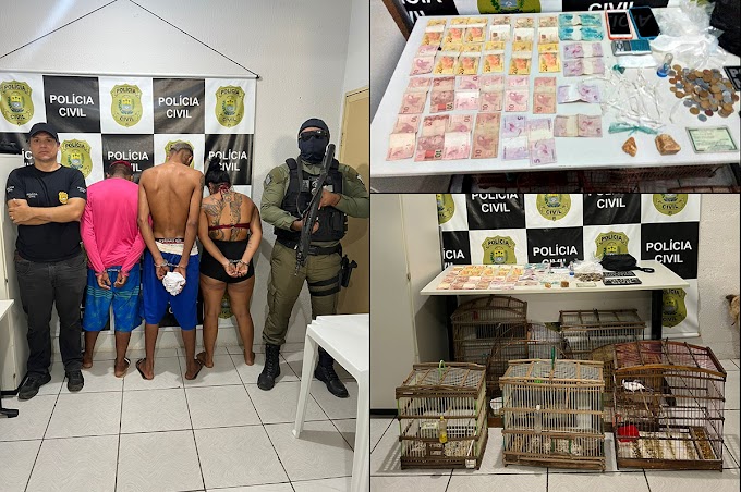 Trio preso por tráfico de drogas em Buriti dos Lopes tem prisão preventiva decretada