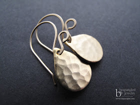 little drops of gold earrings - hammered satin finish 24k gold vermeil drops