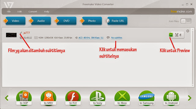 Tampilan Menu Freemake Video Converter