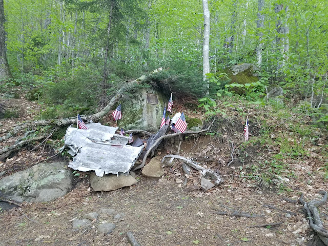 Mt. Waternomee B-18 Crash-Site, Woodstock, NH, 1942 memorial, bushwhack