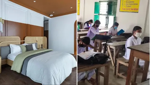 सरकारी स्कूल के प्रिंसिपल ने ऑफिस को बना डाला बेडरूम,