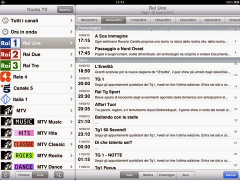 Guarda i palinsesti dei migliori canali televisivi italiani e spagnoli con l'app Guida TV