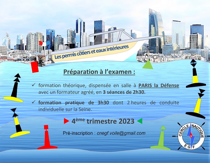 Les permis côtier et fluvial à PARIS la Défense