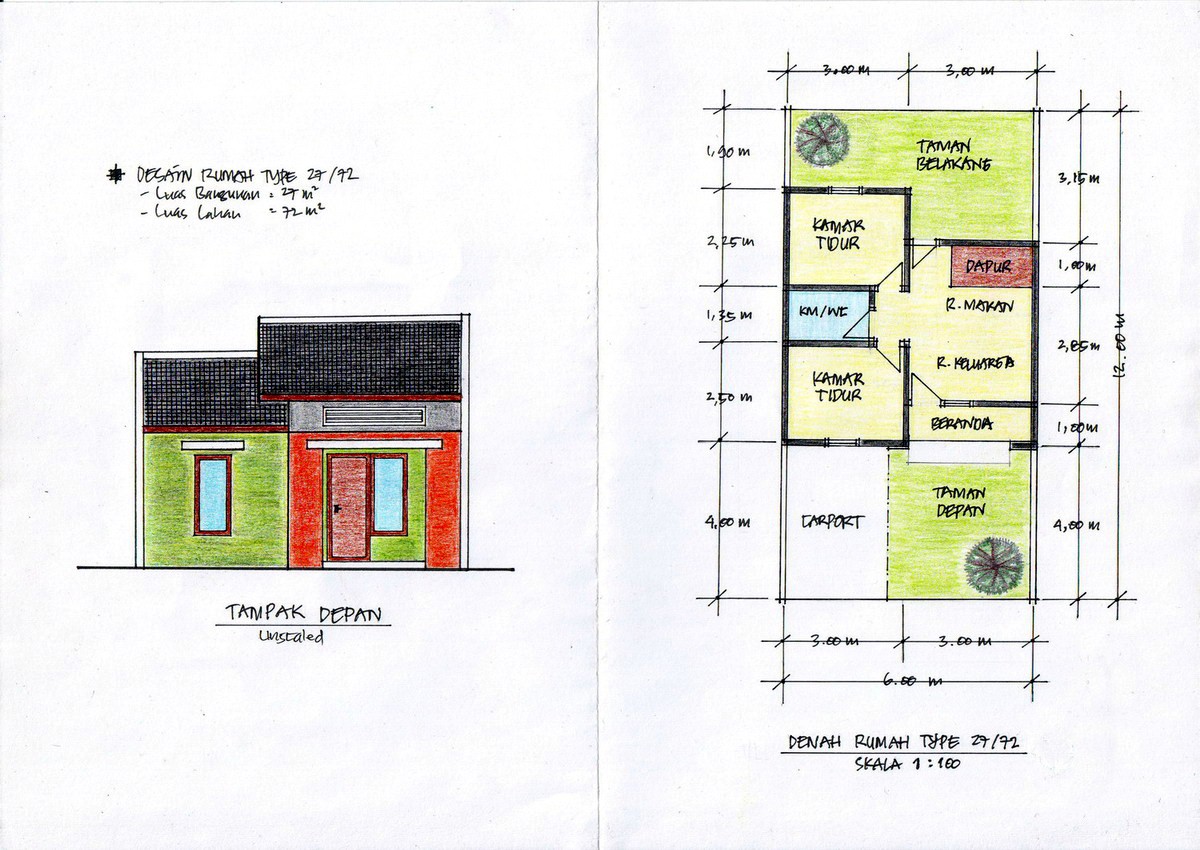  Desain  Sketsa Rumah  Type  27  Minimalis 