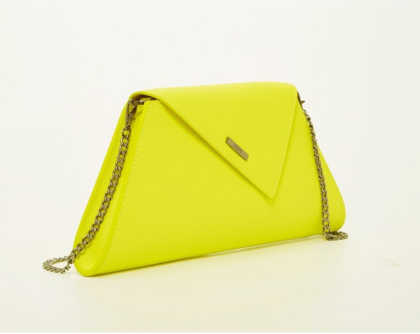 Angelica Electric Yellow Leather Clutch Purse - Vibrant and Versatile Statement Piece
