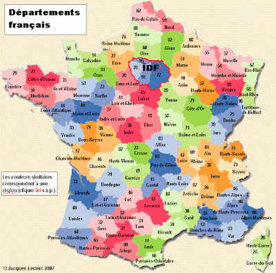 Francia Mapa de Región