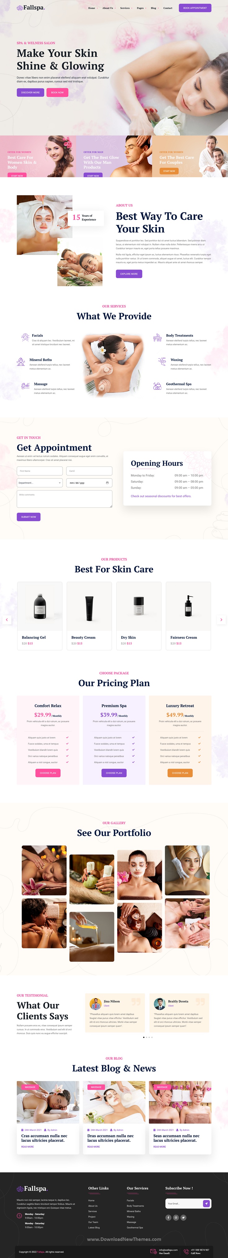 Fallspa - Beauty & Spa Center React Template Review