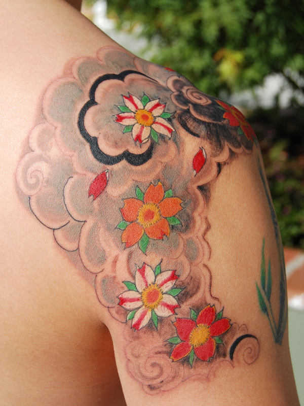 flower tattoo ideas. Water, Koi And Flower Tattoo