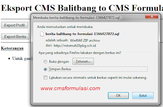 Tutorial Import Data Dari CMS Balitbang Ke CMS Formulasi