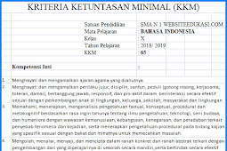 KKM Bahasa Indonesia Kelas 10 Kurikulum 2013 Revisi 2018