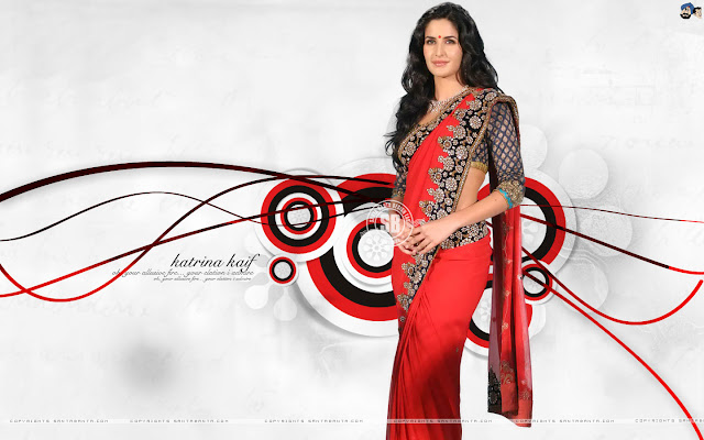 Katrina Kaif 2011 Wallpaper In Hot Red Saree