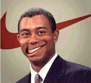 tiger woods logo. Nike at Tiger Woods face