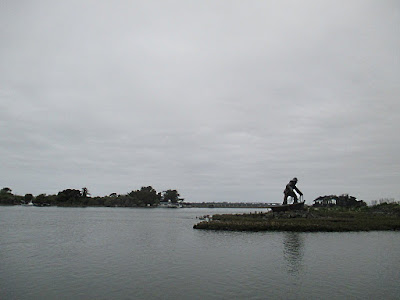 The Old Fisherman Statue in Eureka and a LOT of Sky and Water