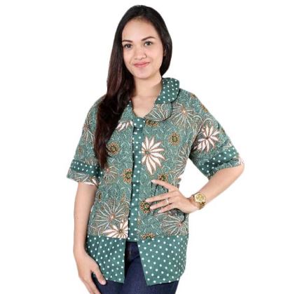 20 Contoh  Model  Kemeja  Batik Wanita Kombinasi  Modern 2019