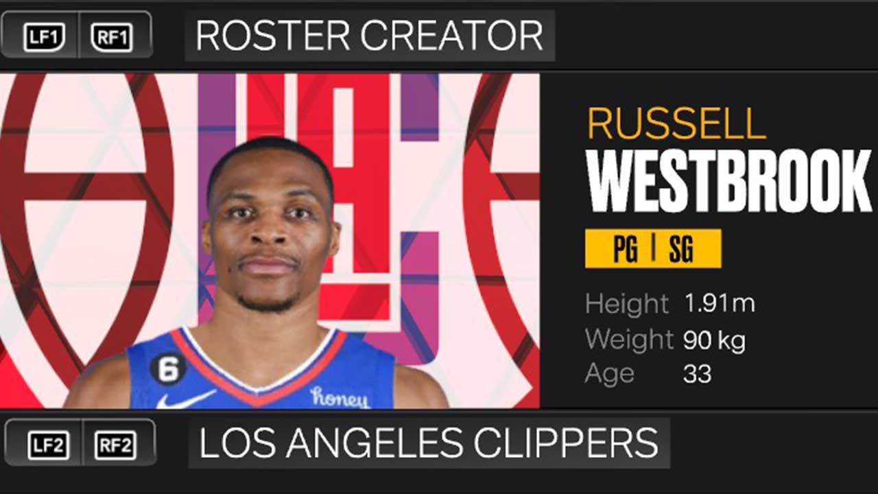 NBA 2K23 Russell Westbrook LA Clippers Portrait