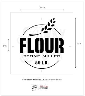 Flour Stone Milled Stencil - Funky Junk's Old Sign Stencils