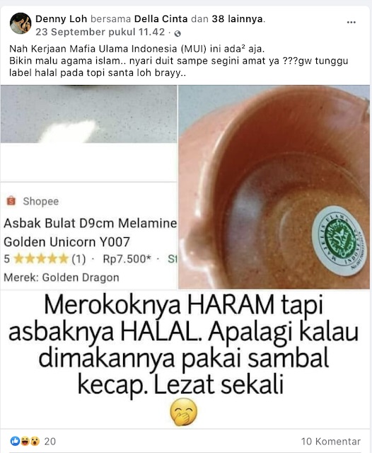 Cek Fakta: Benarkah MUI Cantumkan Label Halal pada Asbak Rokok? 