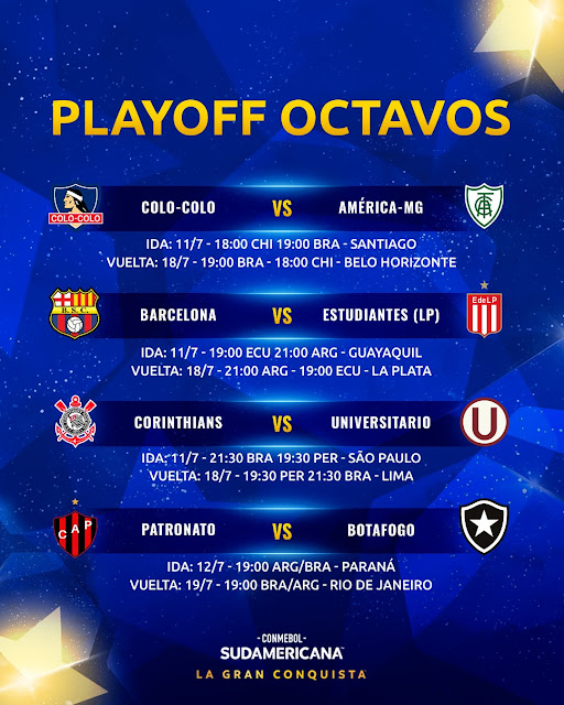 Fixture Play Off de los Octavos de final de Copa Sudamericana