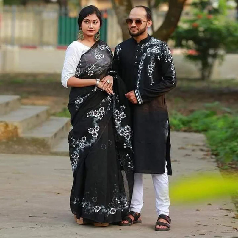 Couple Saree Punjabi Designs, Couple Saree Punjabi Sets - Couple Saree Punjabi Designs - NeotericIT.com