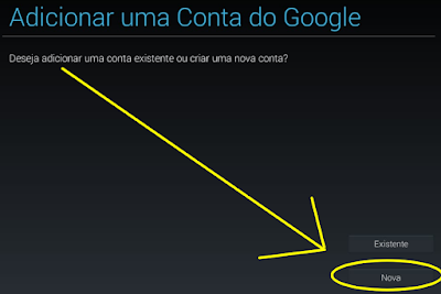 Cadastrar conta do Google