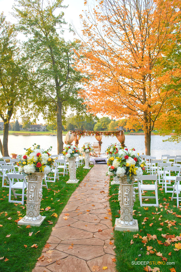 Indian Wedding Photography Mandap by Lake Water by SudeepStudio.com Ann Arbor South Asian Indian Wedding Photographer