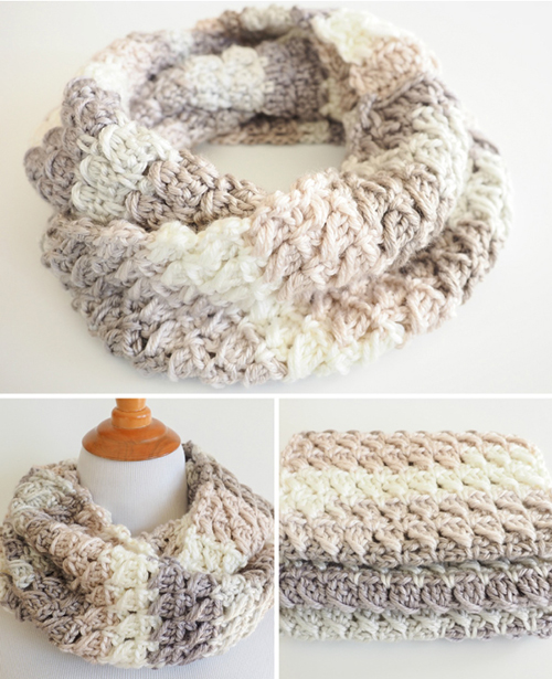 Cross-Over Stitch Infinity Scarf - Free Pattern