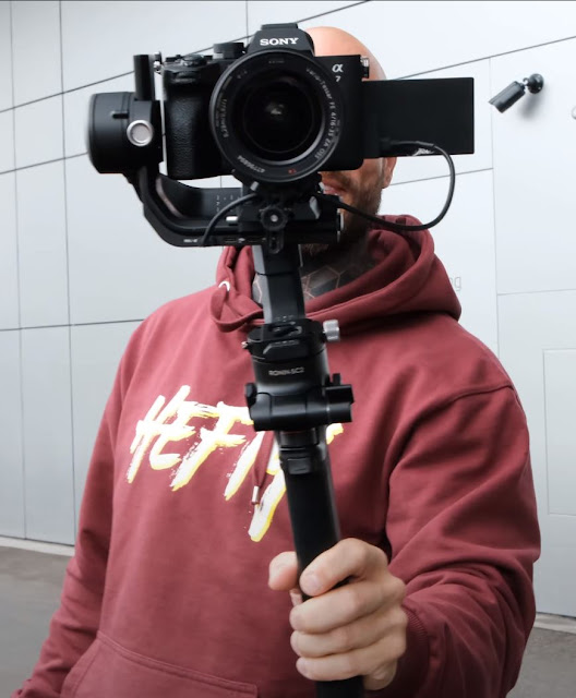 Sony Alfa 7 something  and DJI Ronin-SC2, stabilizer for mirrorless.