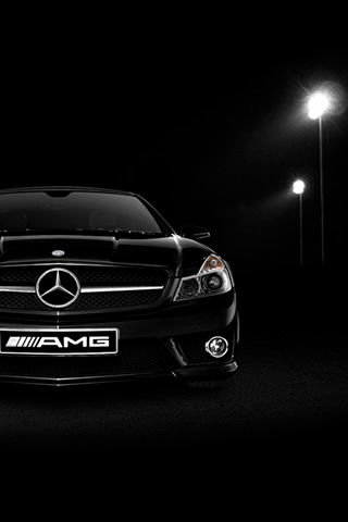 Mercedes Benz SLK 55 AMG Black Image iPhone Wallpaper