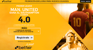 betfair supercuota 4 Machester United gana Southampton 19-8