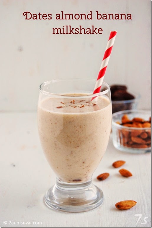 Dates almond banana milkshake