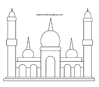 Gambar Sketsa Mewarnai Masjid Terbaru 201720