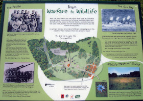 The history notice board, with information about the WWII gun emplacement.  Click on it to see it enlarged.