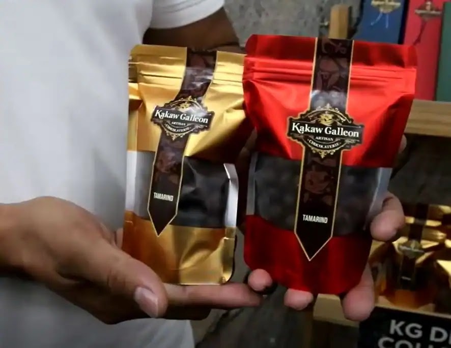 Local chocolates on display from Kakaw Galleon