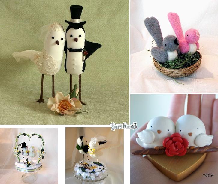  bottom left Custom Order Love Birds Wedding Cake Topper from Rain's 