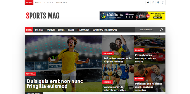 SportsMag A Responsive Blogger Template Free Download