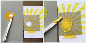 Make re-usable stencils and masks with the Silhouette Stencil Material (non-adhesive). Demonstration project is a bright "You are my sunshine", Designed by Janet Packer (Crafting Quine) for the Silhouette UK Blog.