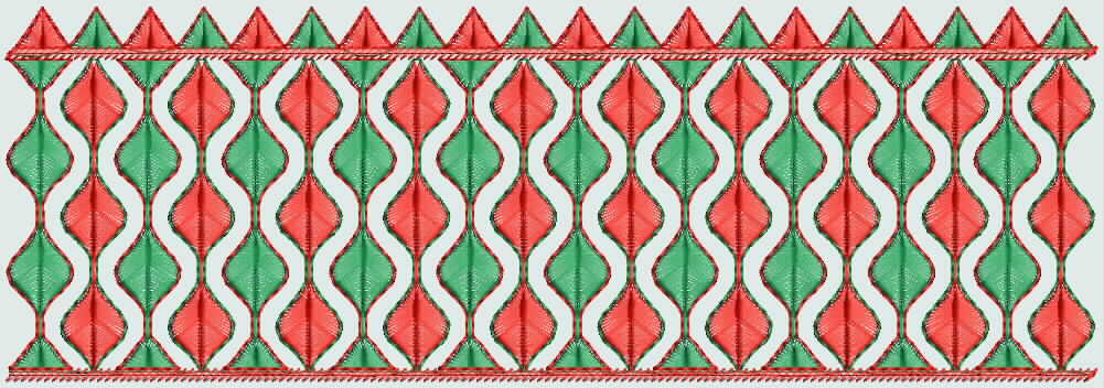 bordure en dentelle angélique avec multi et Resham broderies cousues.