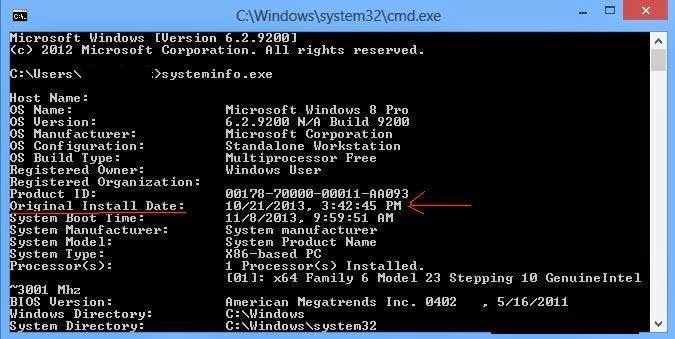 Check Original Installation Date of your Windows