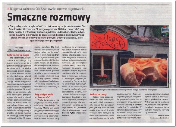 Spotkajmy się Przy Dużym Stole w Baroccafe
